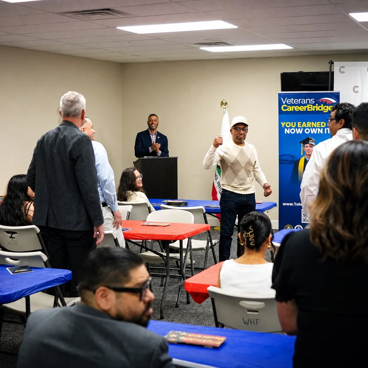 CareerBridge participant celebrating with guests