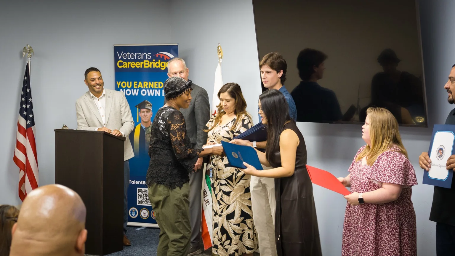 CareerBridge participant receiving a certificate