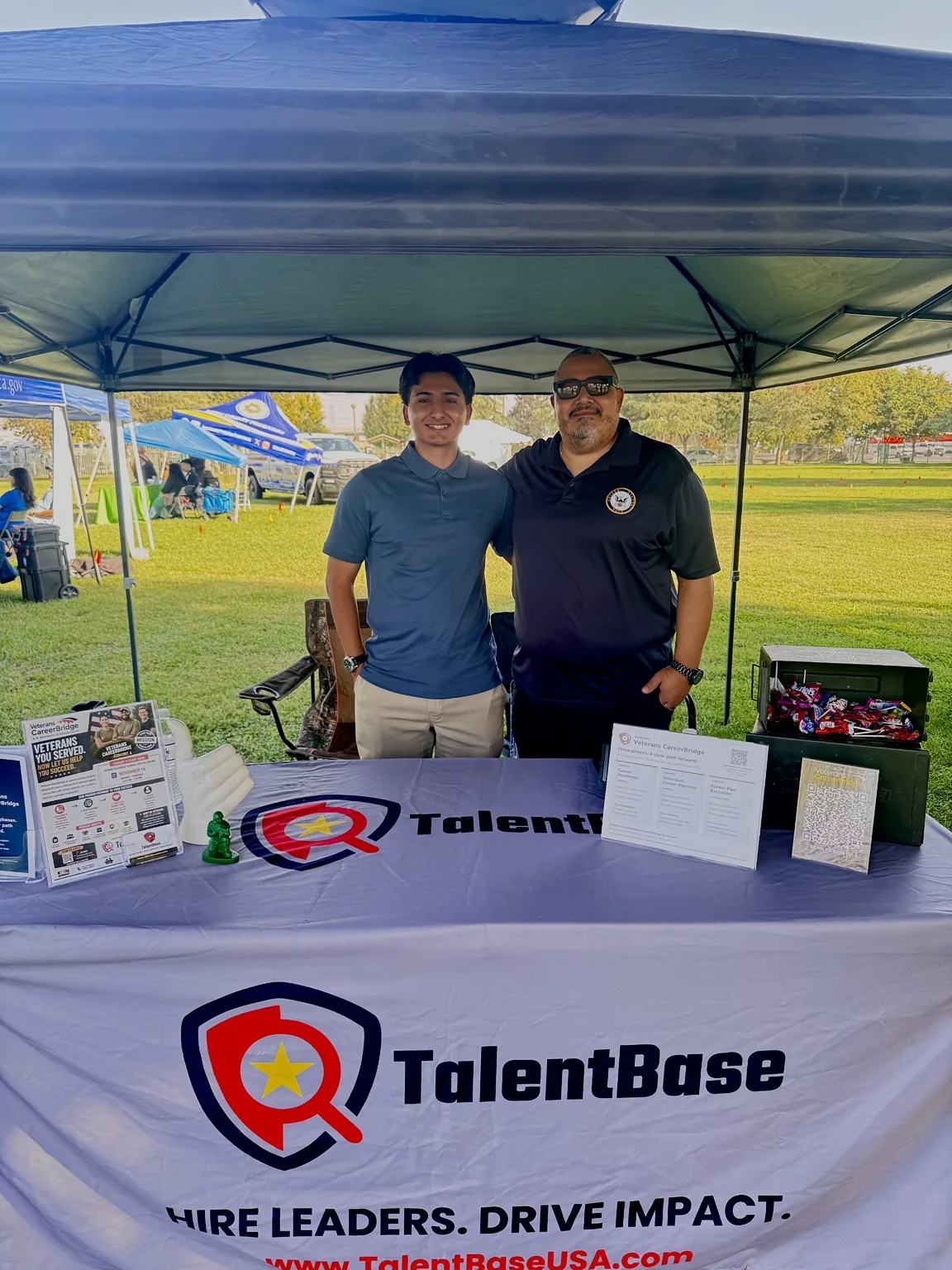TalentBase team at a community outreach table